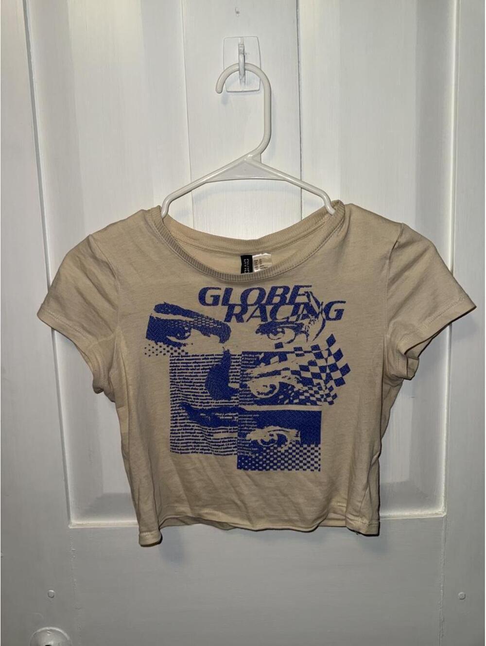 H&M Women's Cream and Tan Crop-top